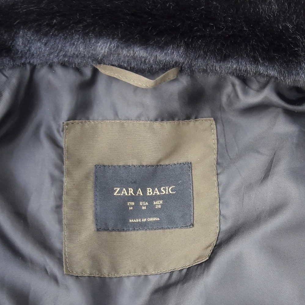 Zara Basic Brown Puffer Jacket M - image 8